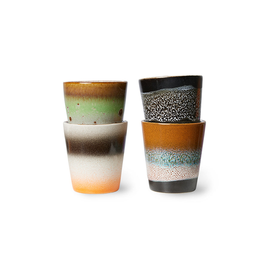 HKliving | 70'S RISTRETTO MUGS - GOOD VIBES ROCK ON