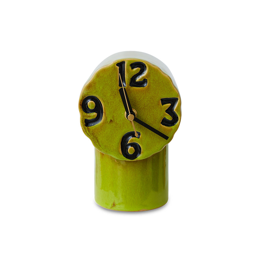 HKliving | RETRO CERAMIC CLOCK - OLIVE