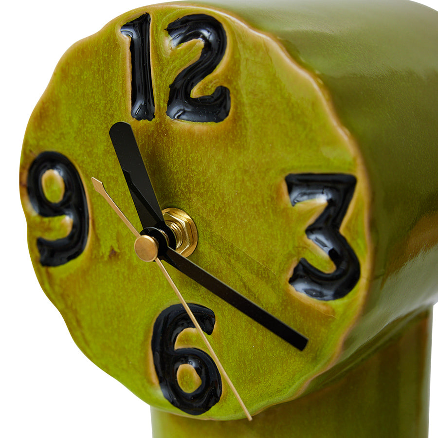 HKliving | RETRO CERAMIC CLOCK - OLIVE