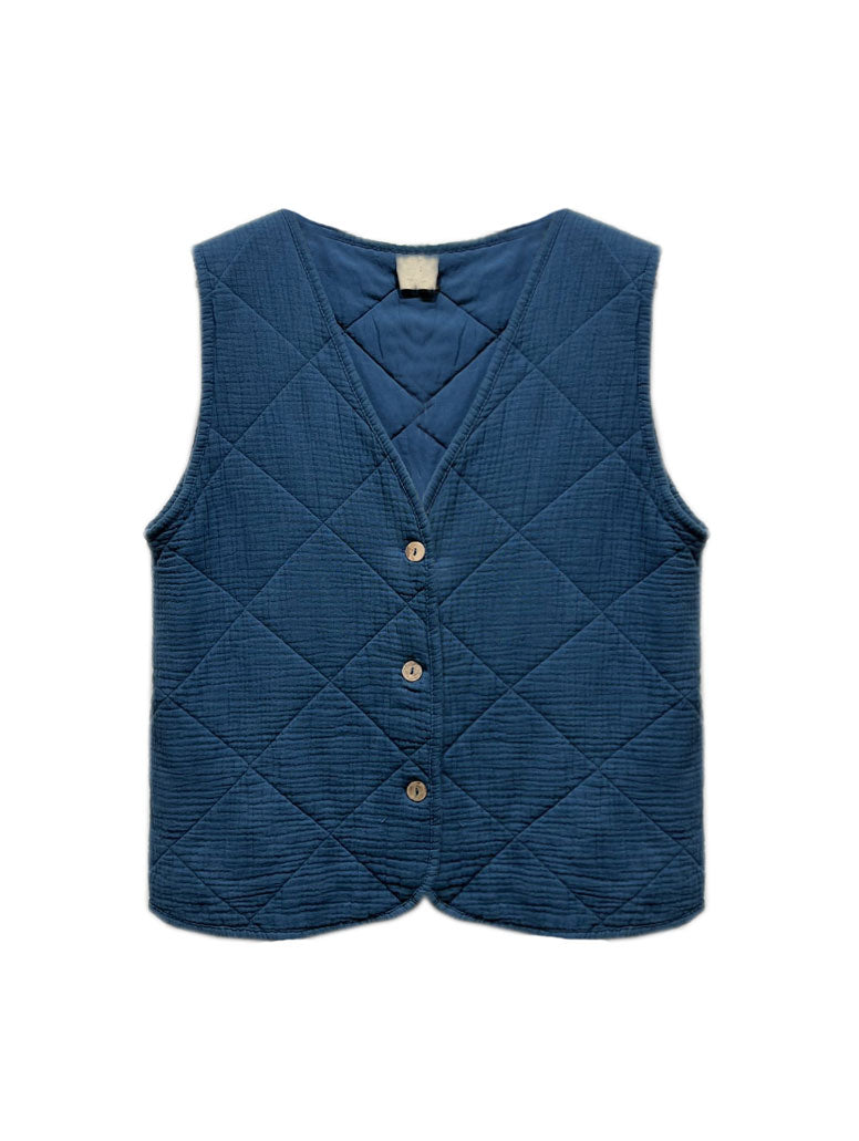 CHARLES QUILTED GILET - CANARD BLUE