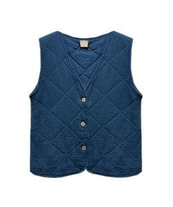CHARLES QUILTED GILET - CANARD BLUE