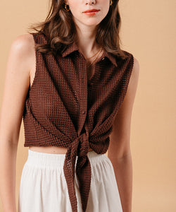 GRACE & MILA | MIKE BLOUSE - CHOCOLATE BROWN