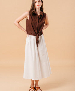 GRACE & MILA | MIKE BLOUSE - CHOCOLATE BROWN