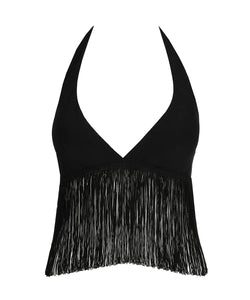 SARDA | TAU FRINGE TOP - BLACK