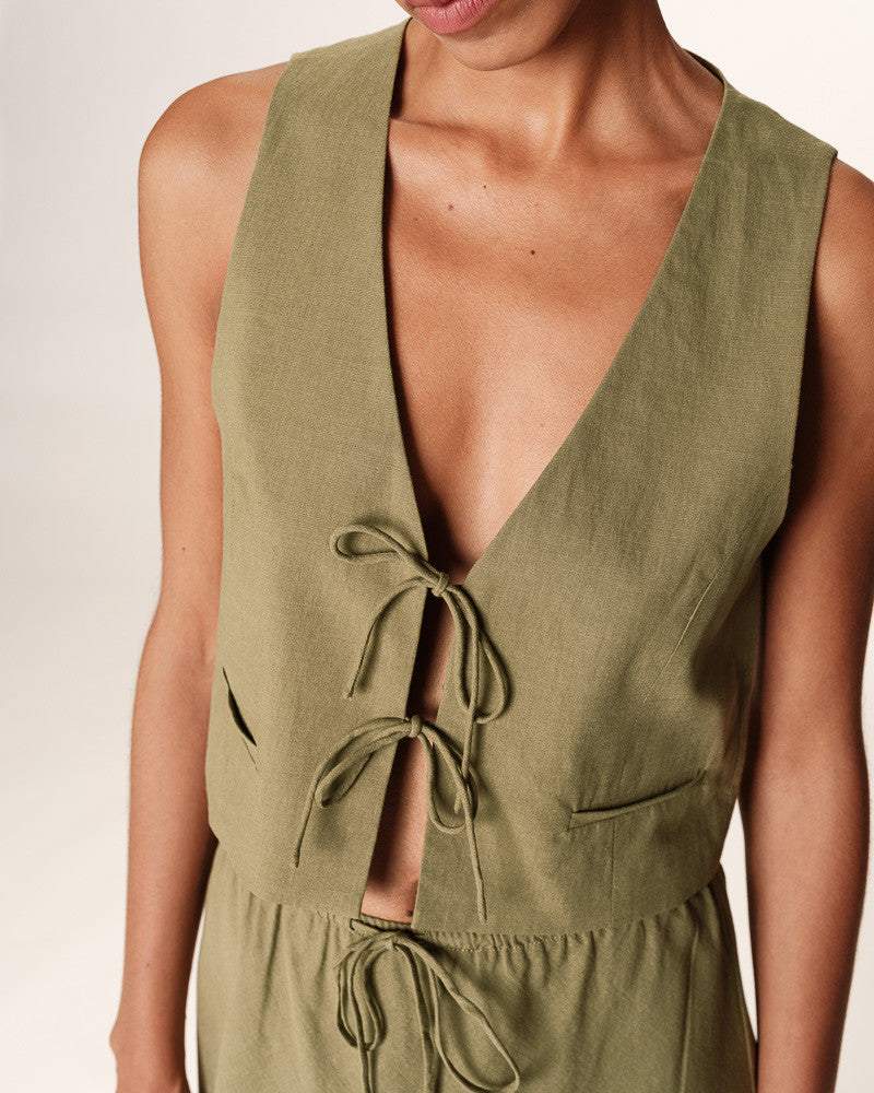 GRACE & MILA | RUBENS GILET - GREEN
