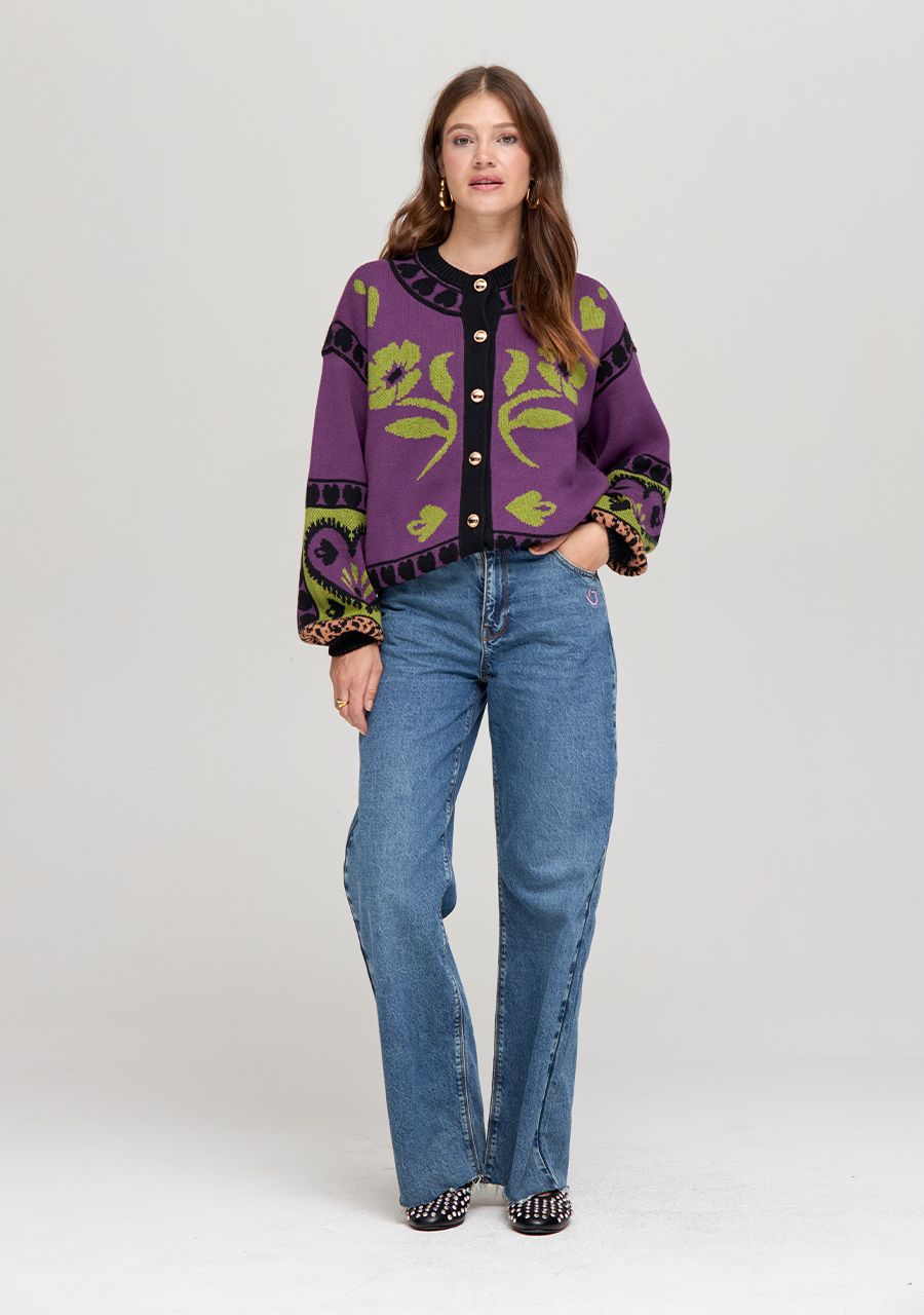 HARPER & YVE |  JAZZ CARDIGAN - VIOLET & GREEN TEA