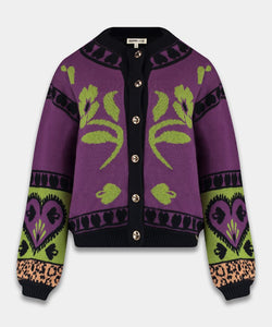 HARPER & YVE |  JAZZ CARDIGAN - VIOLET & GREEN TEA