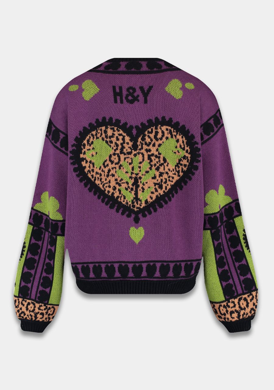 HARPER & YVE |  JAZZ CARDIGAN - VIOLET & GREEN TEA