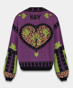 HARPER & YVE |  JAZZ CARDIGAN - VIOLET & GREEN TEA