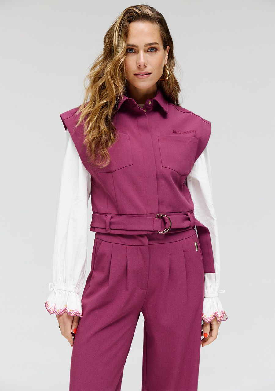 HARPER & YVE |  KATIE GILET - VINTAGE RED ROSE