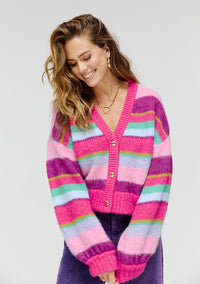 HARPER & YVE |  NOOR CARDIGAN - PINK STRIPE