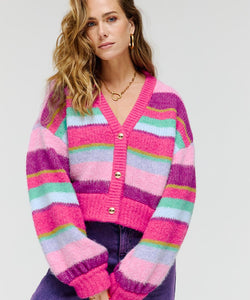 HARPER & YVE |  NOOR CARDIGAN - PINK STRIPE