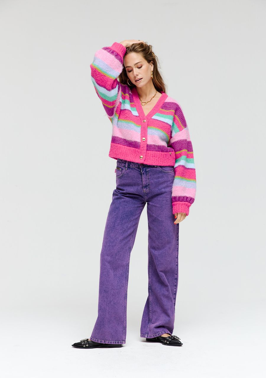 HARPER & YVE |  NOOR CARDIGAN - PINK STRIPE