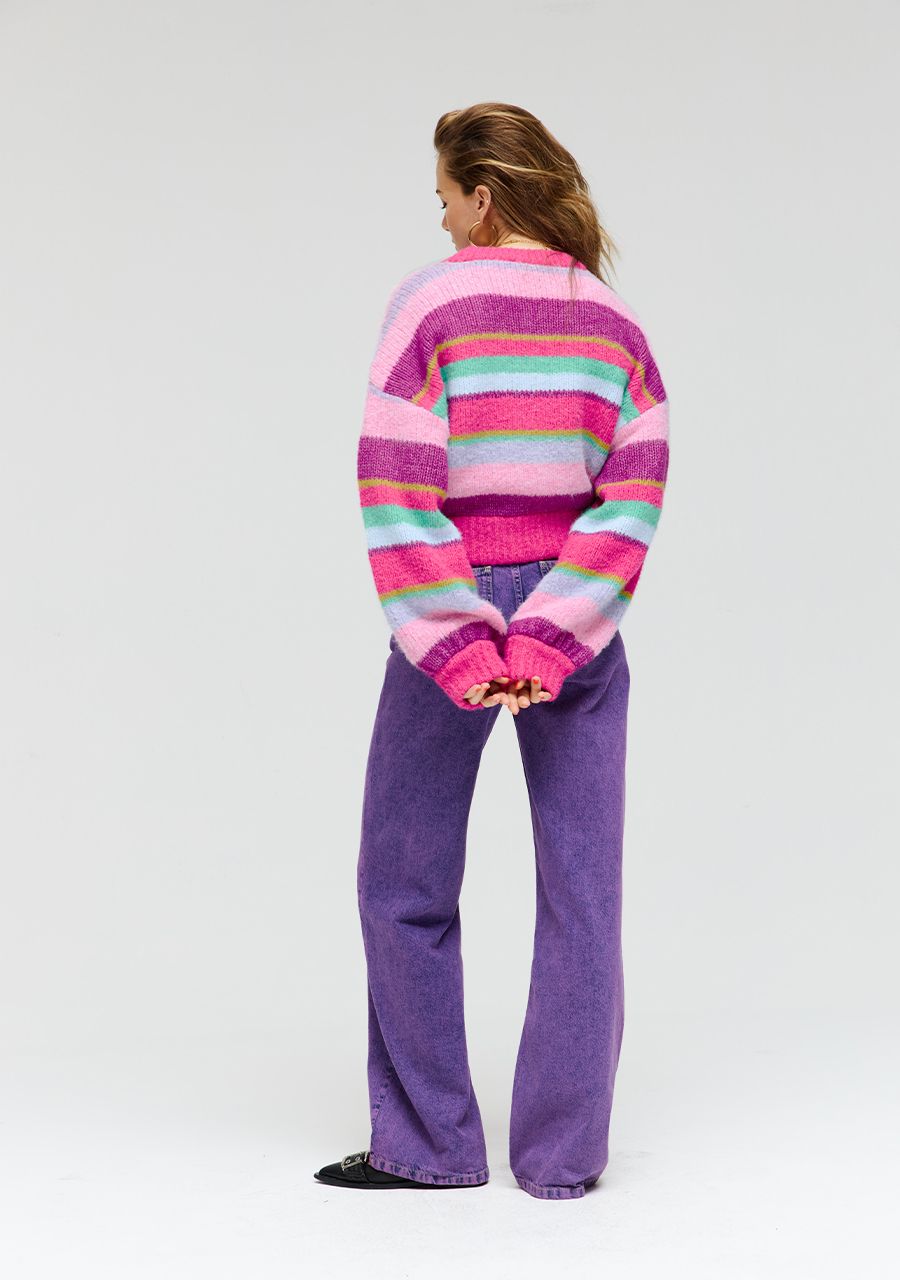 HARPER & YVE |  NOOR CARDIGAN - PINK STRIPE