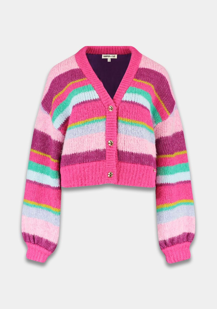 HARPER & YVE |  NOOR CARDIGAN - PINK STRIPE