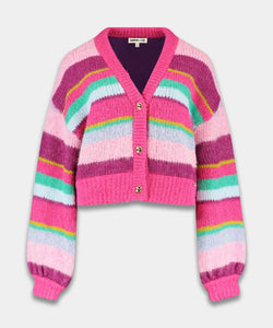 HARPER & YVE |  NOOR CARDIGAN - PINK STRIPE