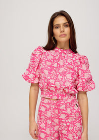 HARPER & YVE | MACEY SS TOP - FLIRTY FLOWER PINK