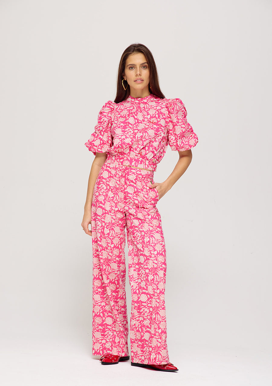 HARPER & YVE | MACEY SS TOP - FLIRTY FLOWER PINK