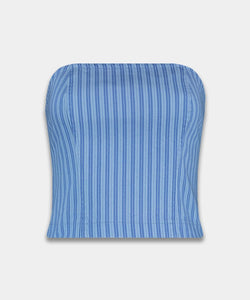 HARPER & YVE | FELICE STRAPLESS TOP - BLUE STRIPE