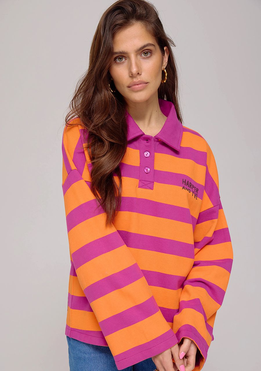 HARPER & YVE | POLLIE JUMPER - STRIPE SPICED ORANGE