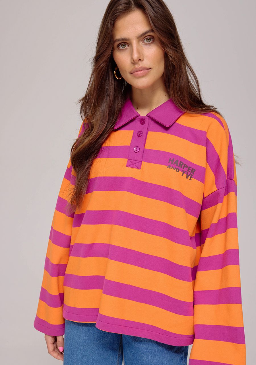 HARPER & YVE | POLLIE JUMPER - STRIPE SPICED ORANGE