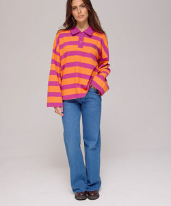 HARPER & YVE | POLLIE JUMPER - STRIPE SPICED ORANGE