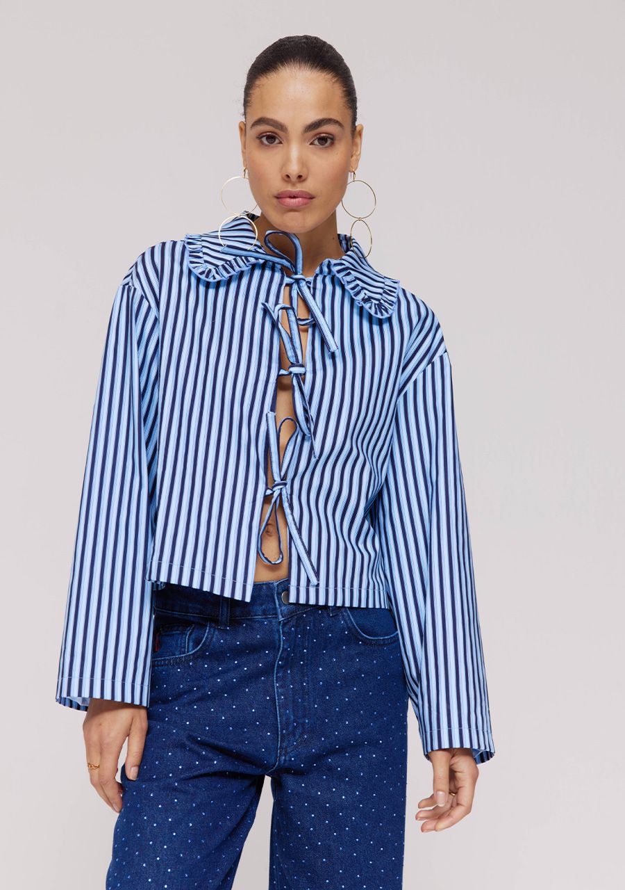 HARPER & YVE | JAMES LS BLOUSE - BLUE STRIPE