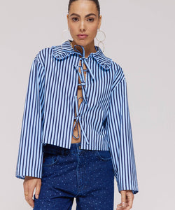 HARPER & YVE | JAMES LS BLOUSE - BLUE STRIPE