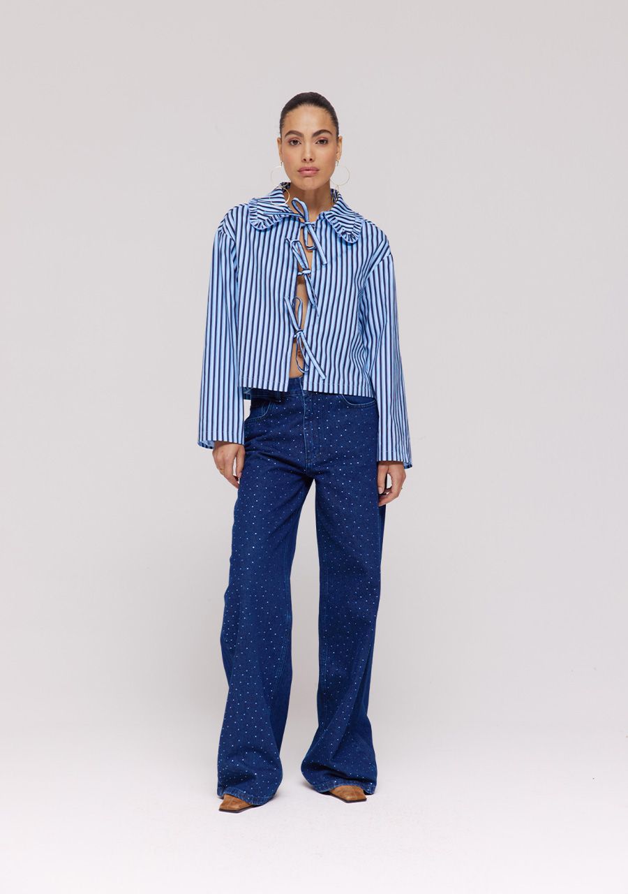 HARPER & YVE | JAMES LS BLOUSE - BLUE STRIPE