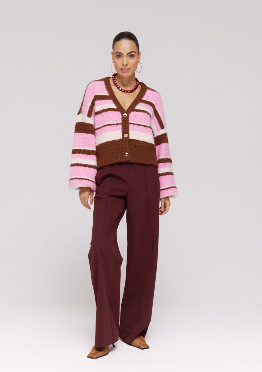 HARPER & YVE |  NOOR CARDIGAN - MULTI STRIPE PINK