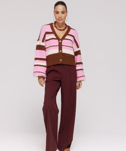 HARPER & YVE |  NOOR CARDIGAN - MULTI STRIPE PINK
