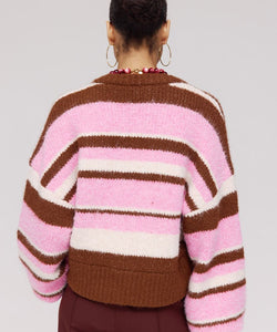 HARPER & YVE |  NOOR CARDIGAN - MULTI STRIPE PINK