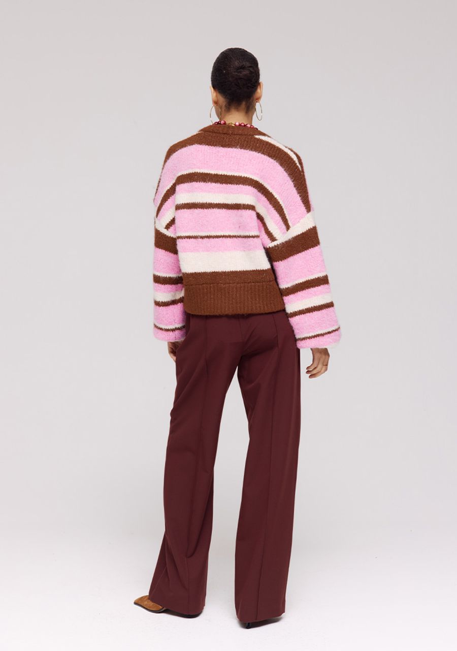 HARPER & YVE |  NOOR CARDIGAN - MULTI STRIPE PINK
