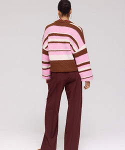 HARPER & YVE |  NOOR CARDIGAN - MULTI STRIPE PINK