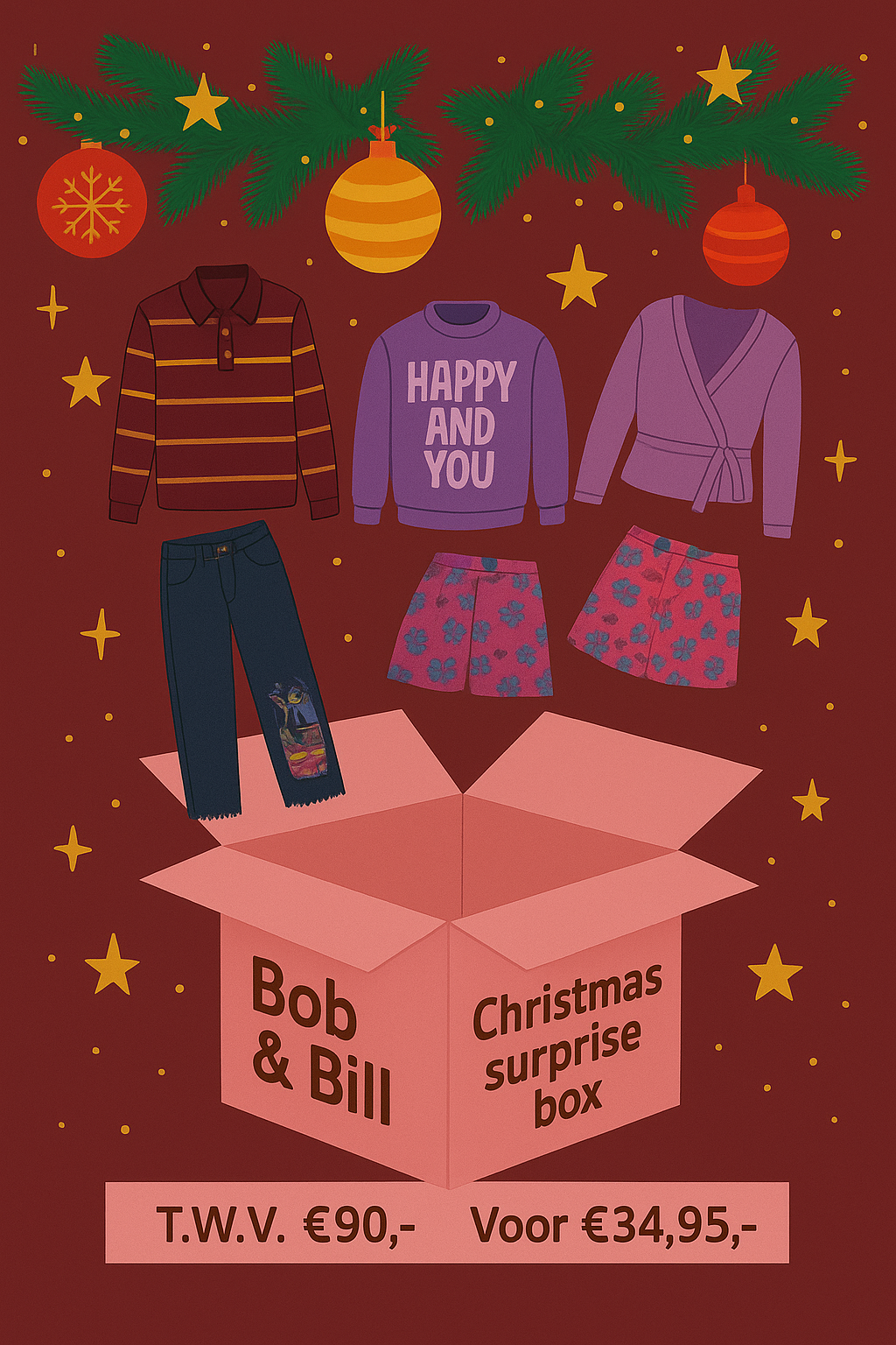BOB & BILL CHRISTMAS SURPRISE BOX | KLEDING - T.W.V. €90,-