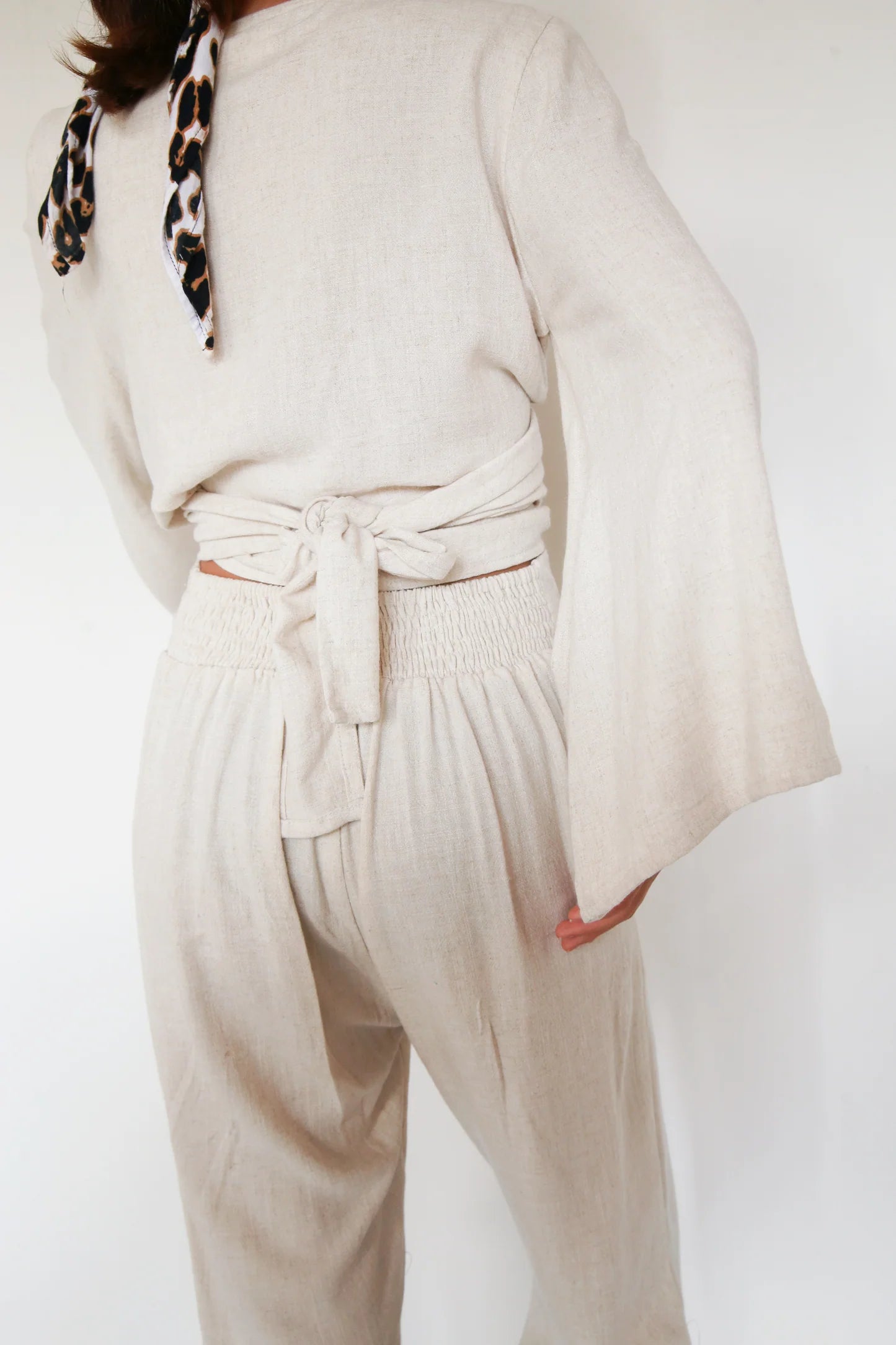 BERAWA LUXE | SOPHIE LINEN WRAP TOP - NATURAL