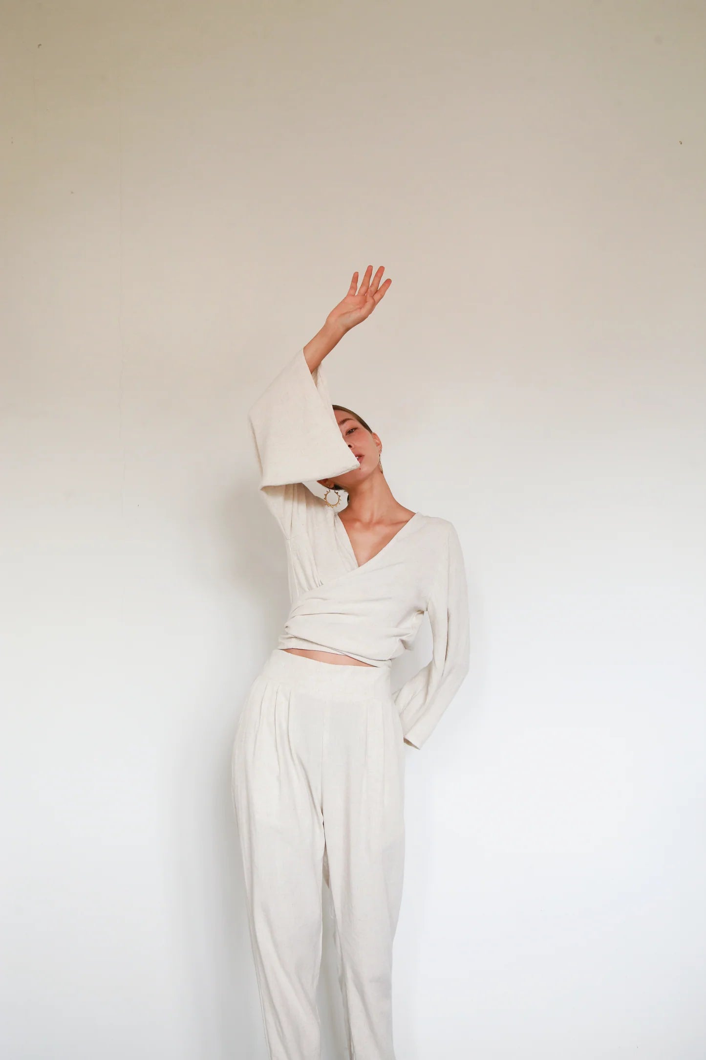 BERAWA LUXE | SOPHIE LINEN WRAP TOP - NATURAL