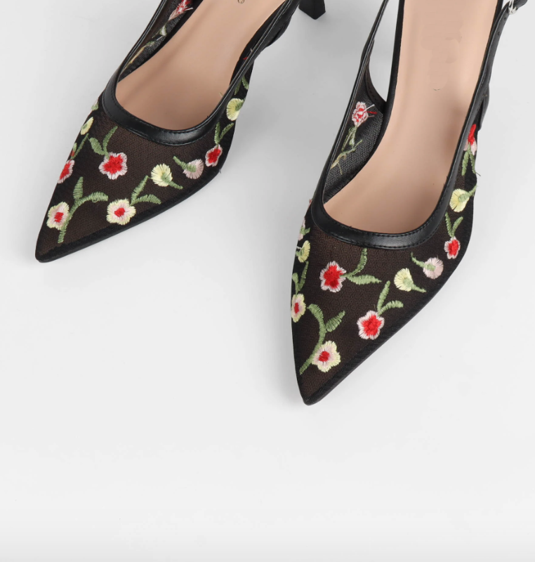 JOAN EMBROIDERY BALLERINA- BLACK