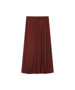 GRACE & MILA | PLISSÉ MIDI SKIRT - CHOCOLATE