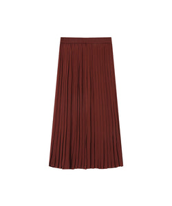 GRACE & MILA | PLISSÉ MIDI SKIRT - CHOCOLATE