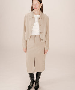GRACE & MILA | SORRY MIDI SKIRT - TAUPE