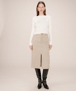 GRACE & MILA | SORRY MIDI SKIRT - TAUPE