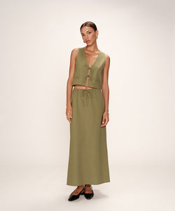 GRACE & MILA | ROUSSE SKIRT - GREEN