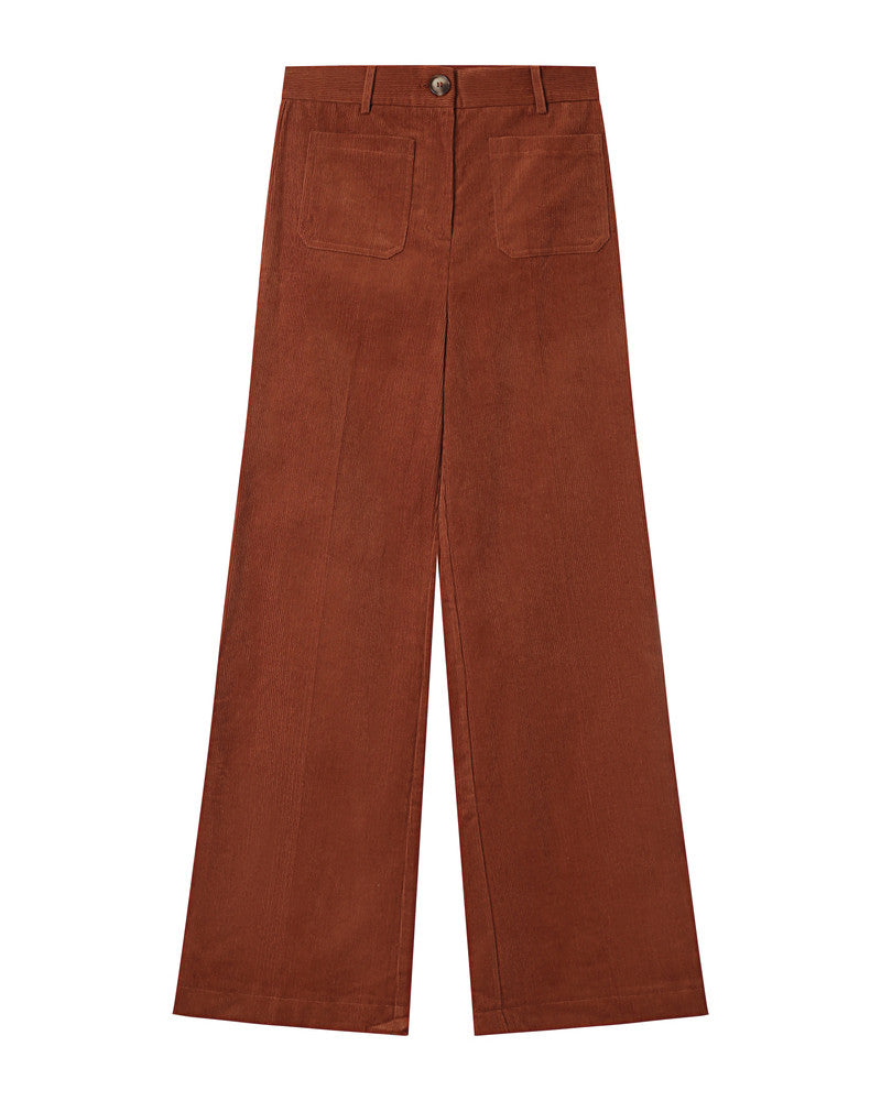 GRACE & MILA | SAMBA CORDUROY PANTS - BRIQUE