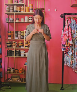 ABIGAIL WRAP DRESS - GREEN