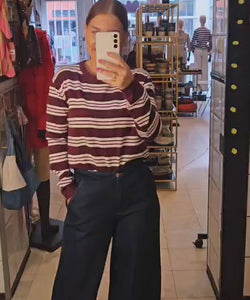 CHARLOTE STRIPED KNIT - BORDEAUX/PINK