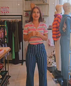 MARION STRIPED JEANS - BLUE