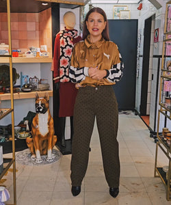 POLKA DOT JEANS - BROWN