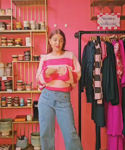 YASMIN STRIPED KNIT - FUCHSIA/PINK