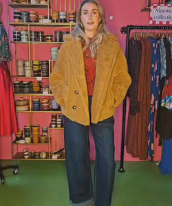 BOXY TEDDY COAT - BROWN